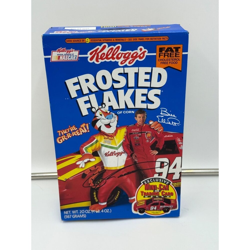 Bill Elliott Signed Kelloggs Frosted Flakes Cereal Box NASCAR 1994